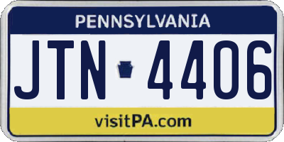 PA license plate JTN4406