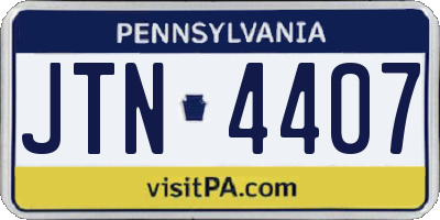 PA license plate JTN4407