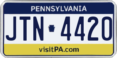 PA license plate JTN4420