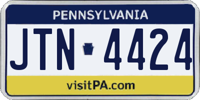PA license plate JTN4424