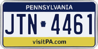 PA license plate JTN4461