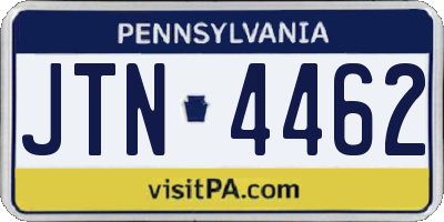 PA license plate JTN4462