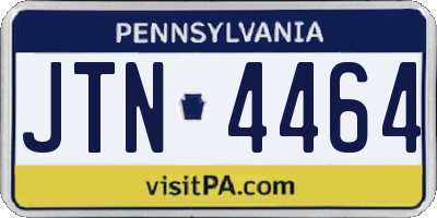 PA license plate JTN4464
