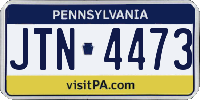 PA license plate JTN4473