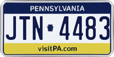 PA license plate JTN4483