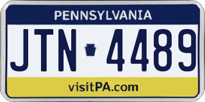 PA license plate JTN4489