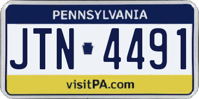 PA license plate JTN4491