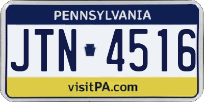 PA license plate JTN4516