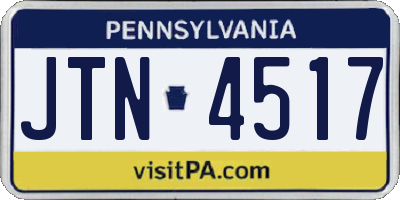 PA license plate JTN4517