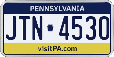 PA license plate JTN4530