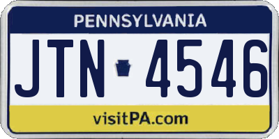 PA license plate JTN4546