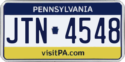 PA license plate JTN4548