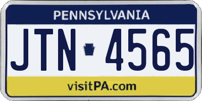 PA license plate JTN4565