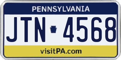 PA license plate JTN4568