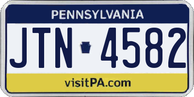 PA license plate JTN4582