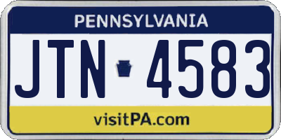 PA license plate JTN4583