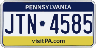 PA license plate JTN4585