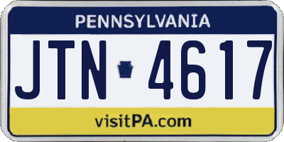 PA license plate JTN4617