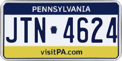 PA license plate JTN4624
