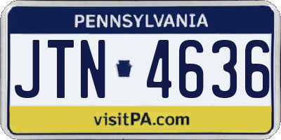 PA license plate JTN4636