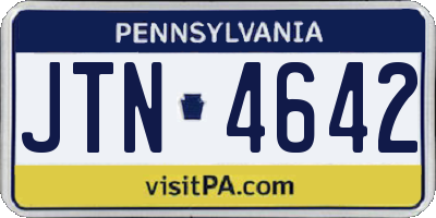 PA license plate JTN4642