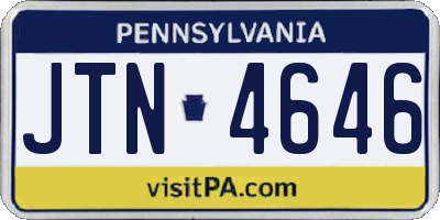 PA license plate JTN4646