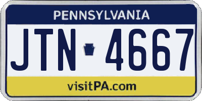 PA license plate JTN4667