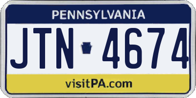 PA license plate JTN4674