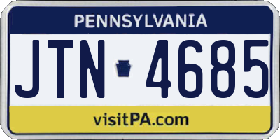 PA license plate JTN4685