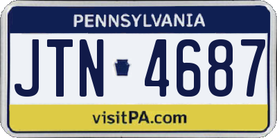 PA license plate JTN4687