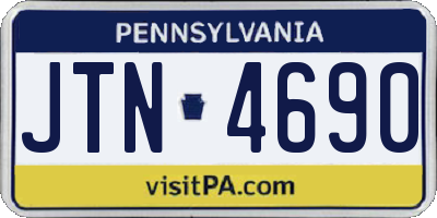 PA license plate JTN4690