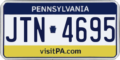 PA license plate JTN4695