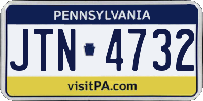 PA license plate JTN4732