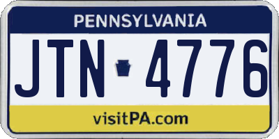 PA license plate JTN4776
