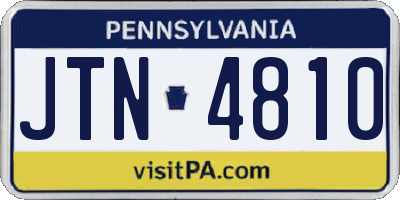PA license plate JTN4810
