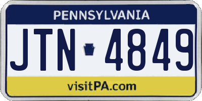 PA license plate JTN4849