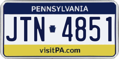 PA license plate JTN4851