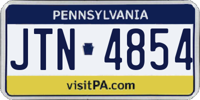 PA license plate JTN4854