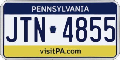 PA license plate JTN4855