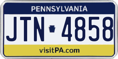 PA license plate JTN4858