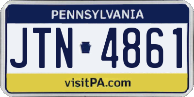 PA license plate JTN4861