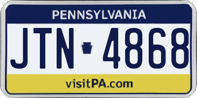 PA license plate JTN4868