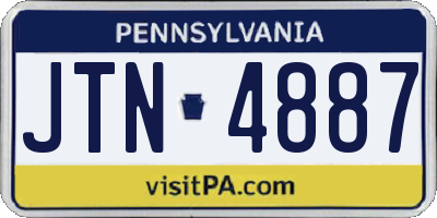 PA license plate JTN4887