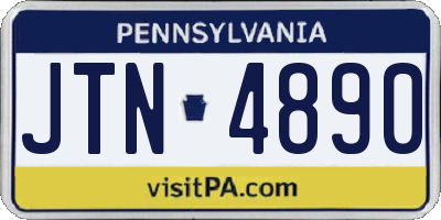 PA license plate JTN4890