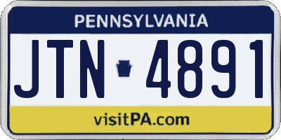 PA license plate JTN4891