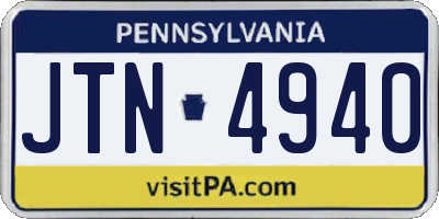 PA license plate JTN4940