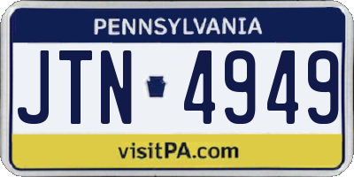 PA license plate JTN4949