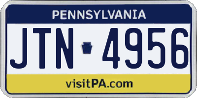 PA license plate JTN4956