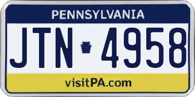 PA license plate JTN4958