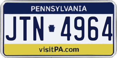 PA license plate JTN4964